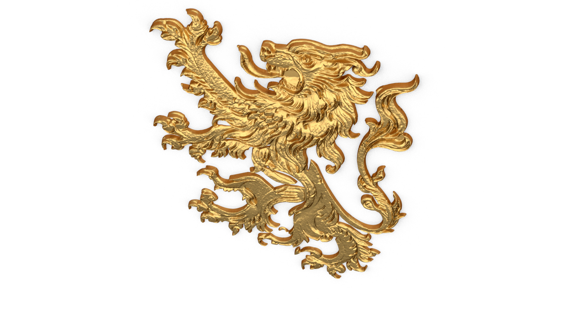 Heraldry Lion 02 3D print model_3