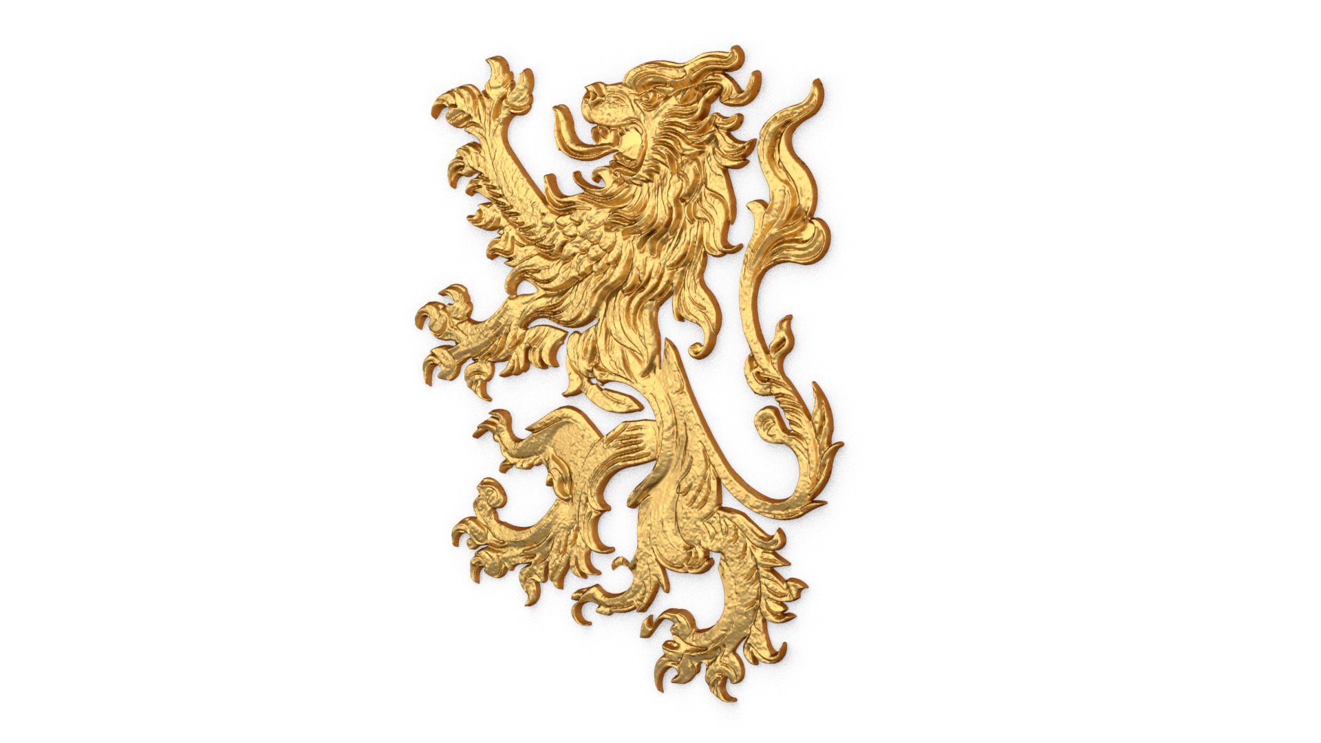 Heraldry Lion 02 3D print model_1