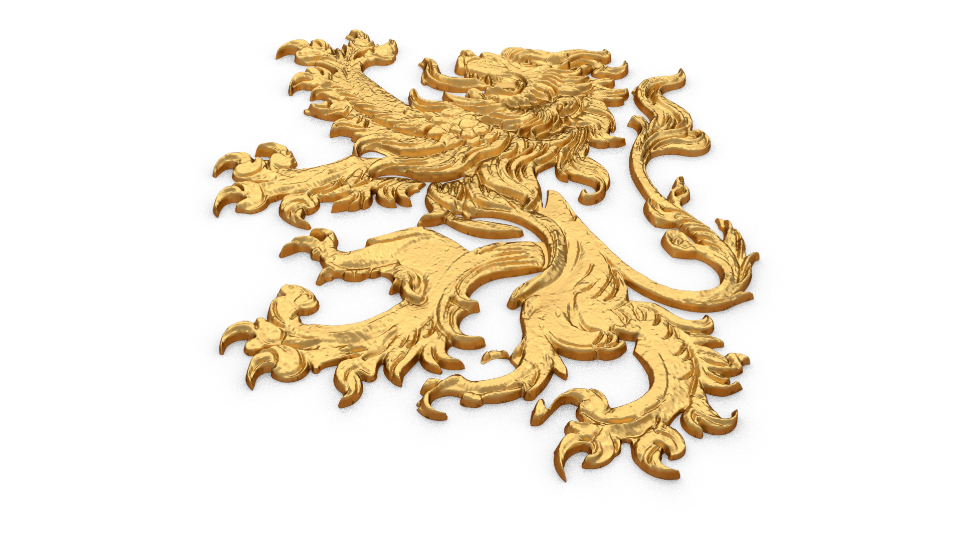Heraldry Lion 02 3D print model_4