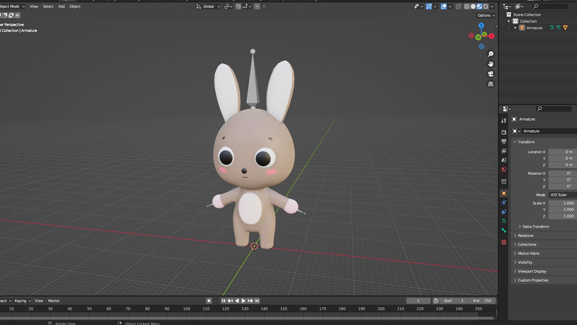 Cute Bunny Rabbit - Rigged and Animated Low-poly 3D model_5