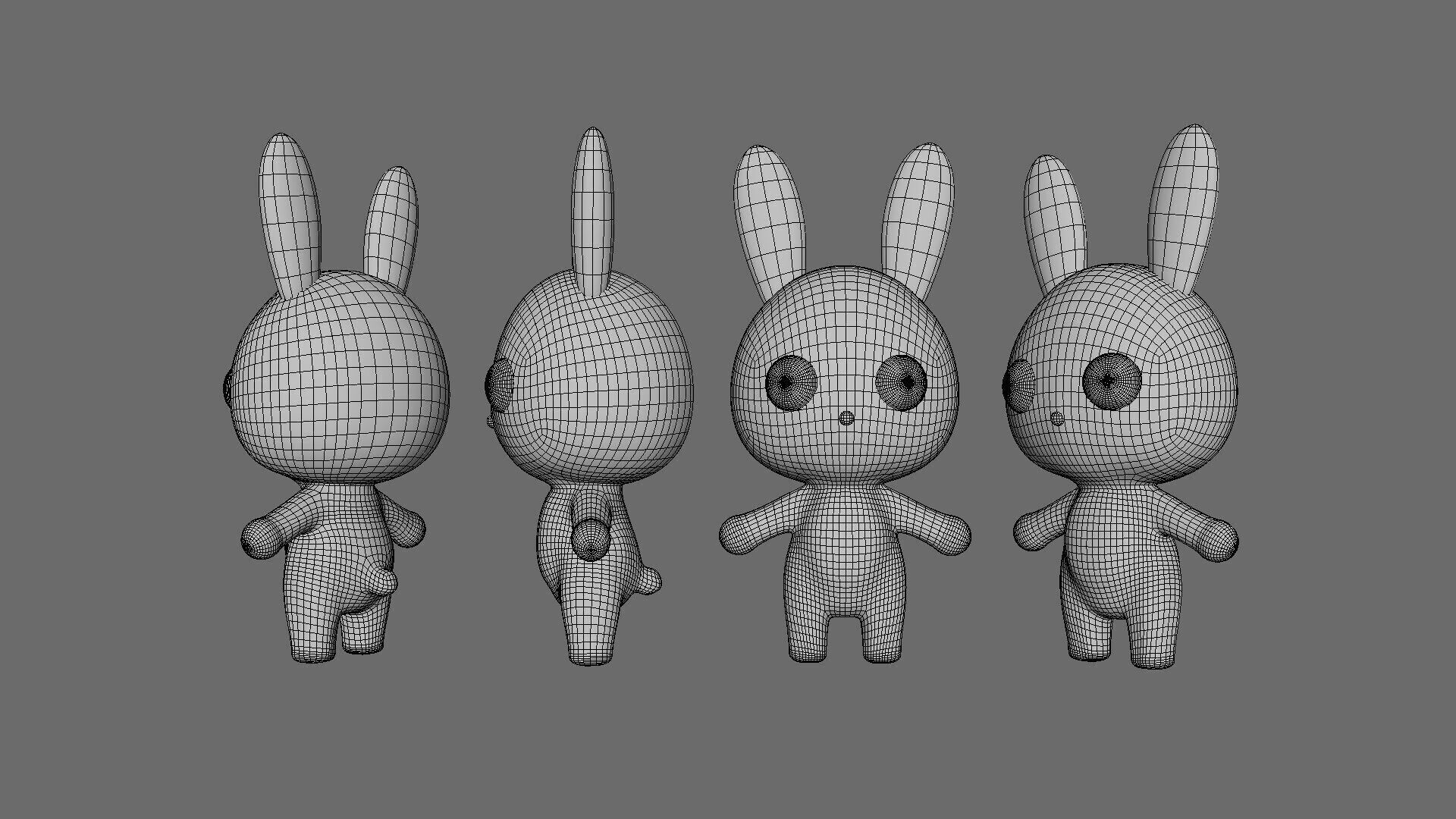 Cute Bunny Rabbit - Rigged and Animated Low-poly 3D model_6