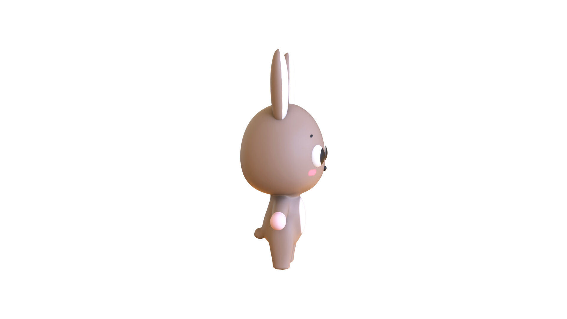 Cute Bunny Rabbit - Rigged and Animated Low-poly 3D model_20