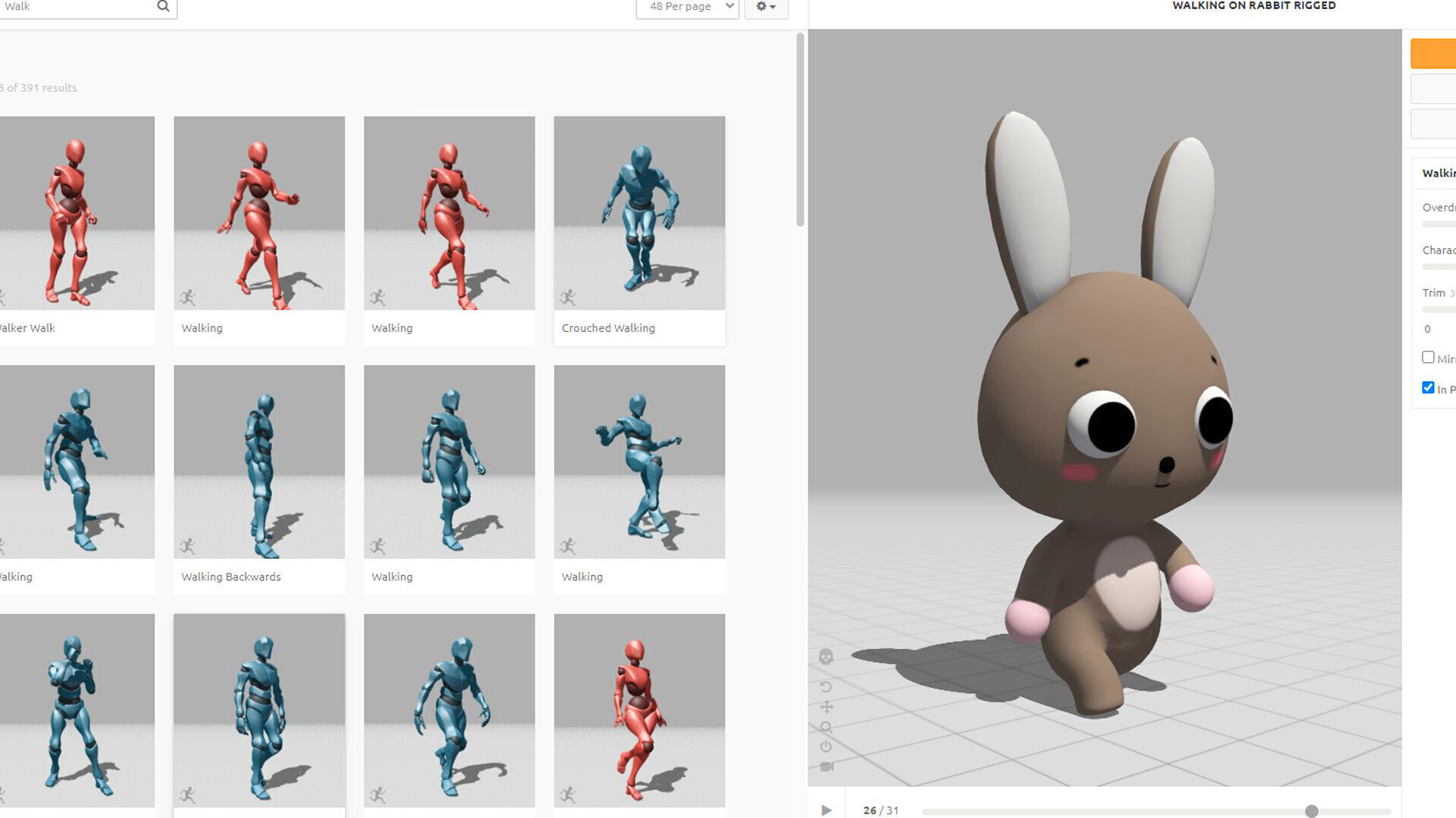 Cute Bunny Rabbit - Rigged and Animated Low-poly 3D model_3