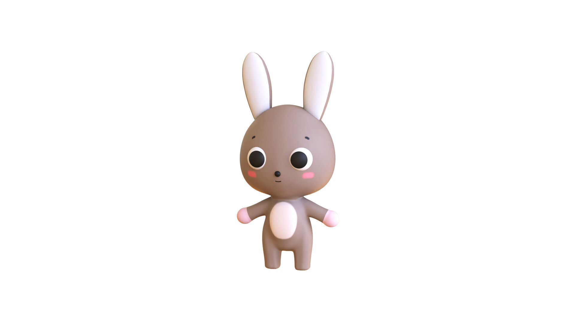 Cute Bunny Rabbit - Rigged and Animated Low-poly 3D model_9