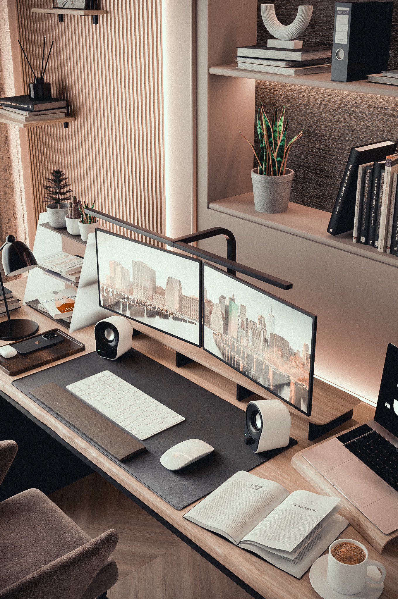 Minimalist Home Office Furniture Design 3D model_2