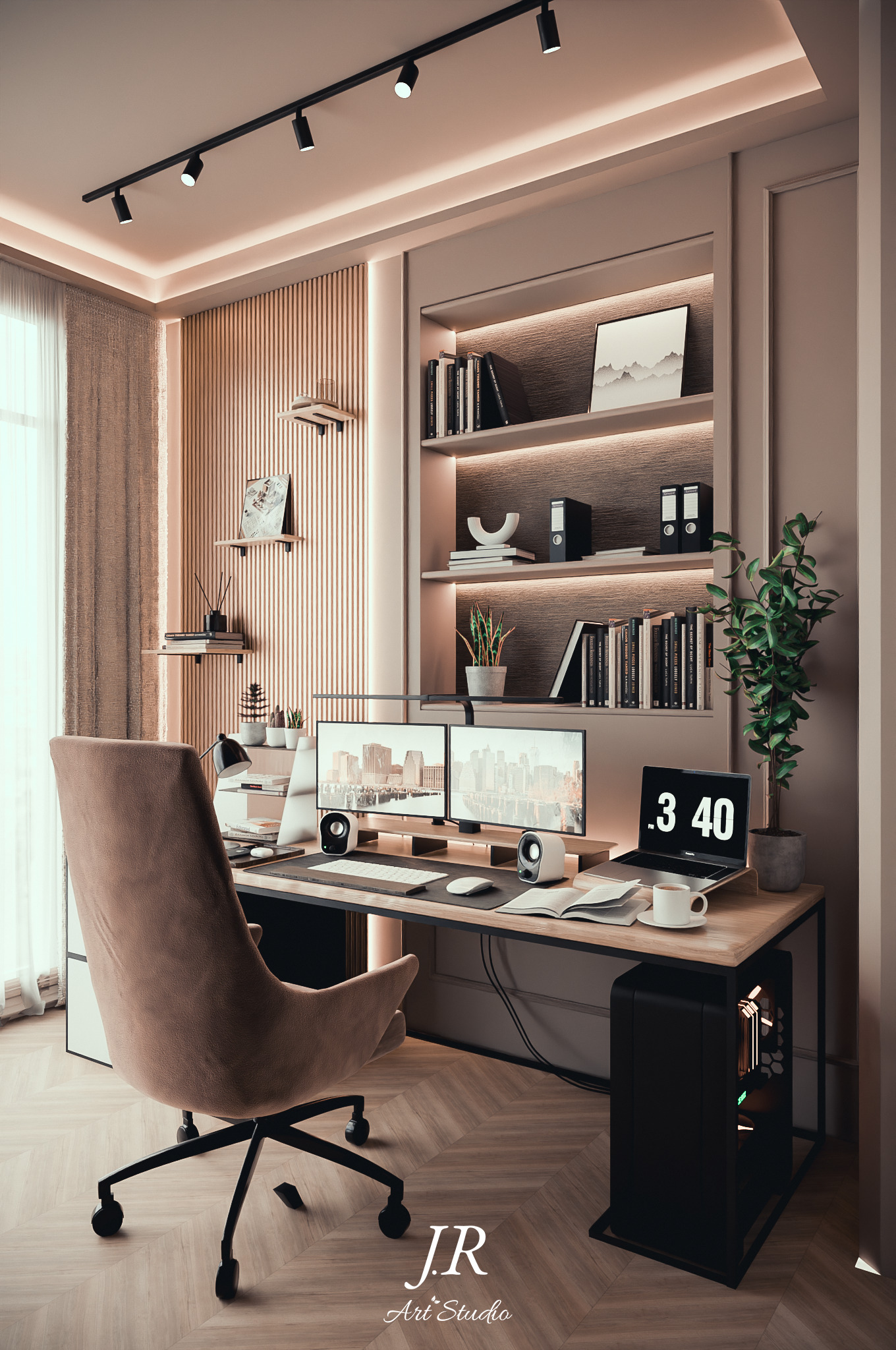 Minimalist Home Office Furniture Design 3D model_1