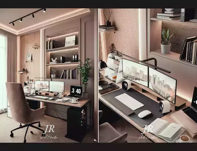 Minimalist Home Office Furniture Design 3D model