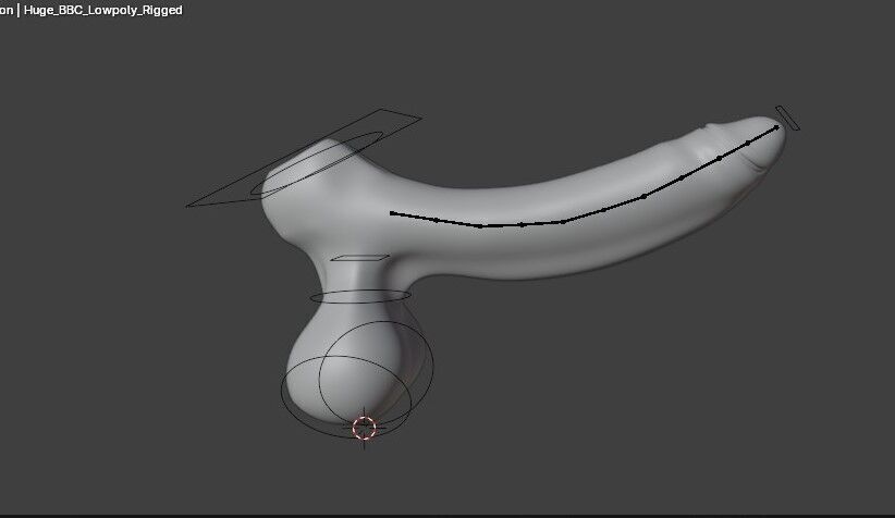 Realistic Huge BBC Penis Low Poly Rigged Low-poly 3D model_2