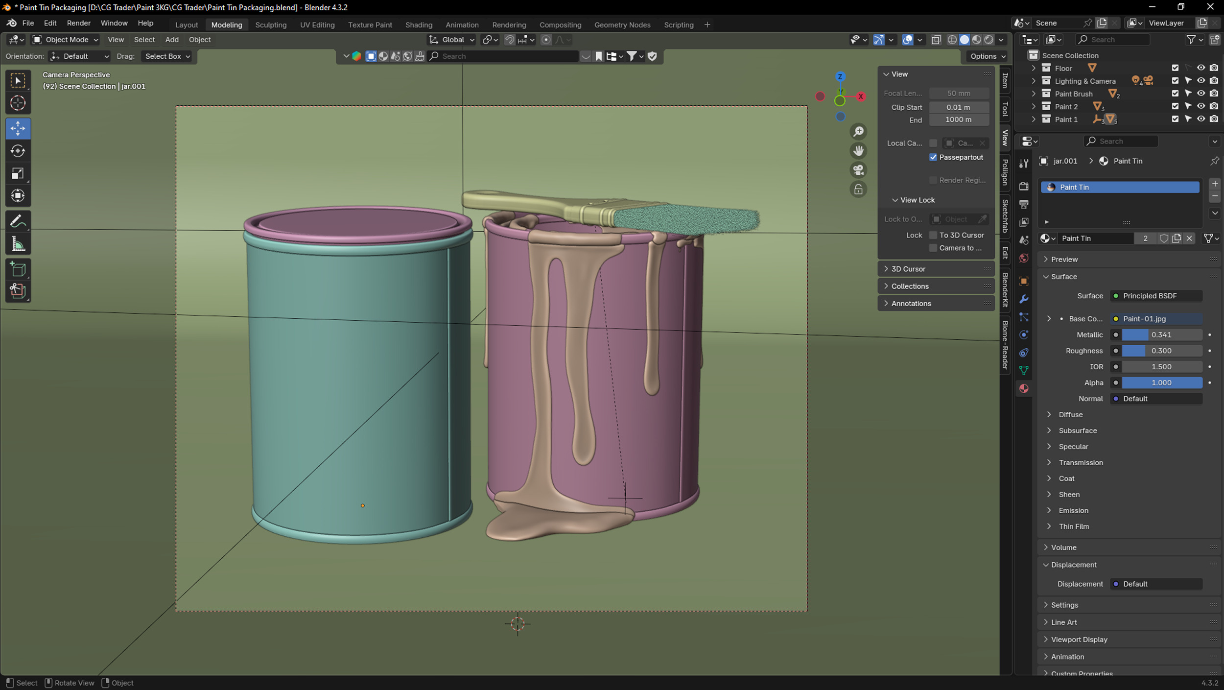 Paint Tin Packaging 3D model_10