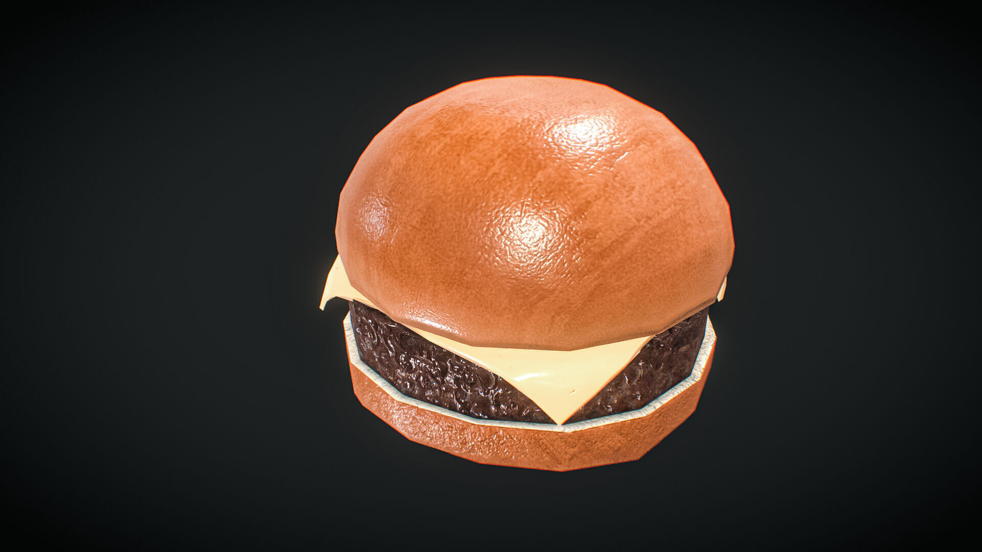 Cheeseburger 3D Model Low-poly 3D model_3