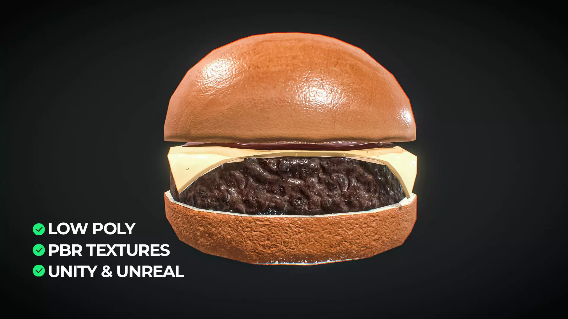 Cheeseburger 3D Model Low-poly 3D model_0
