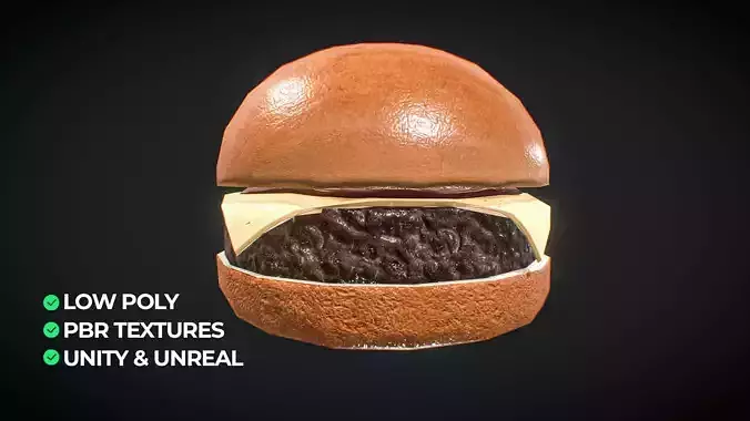 Cheeseburger 3D Model  Low-poly 3D model
