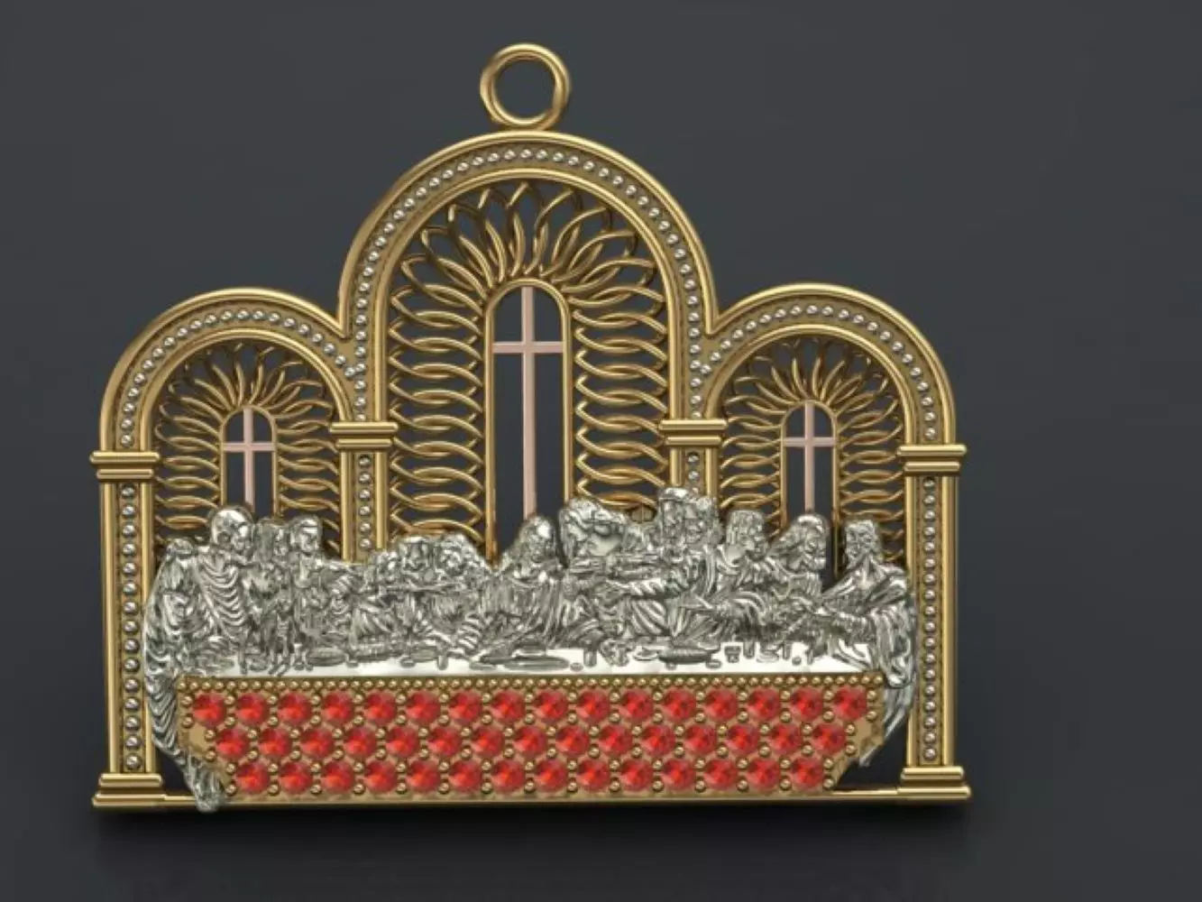 The Last Supper pendant 3D print model_0