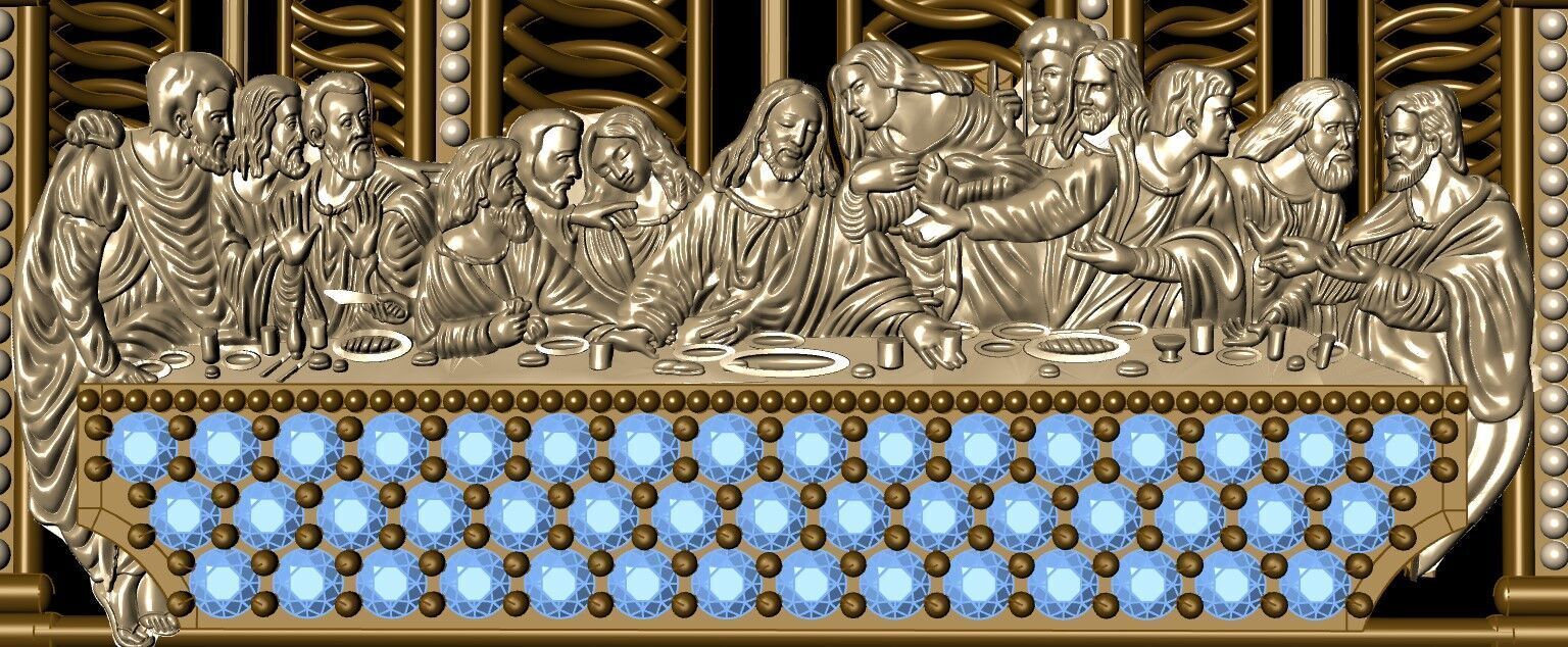 The Last Supper pendant 3D print model_10