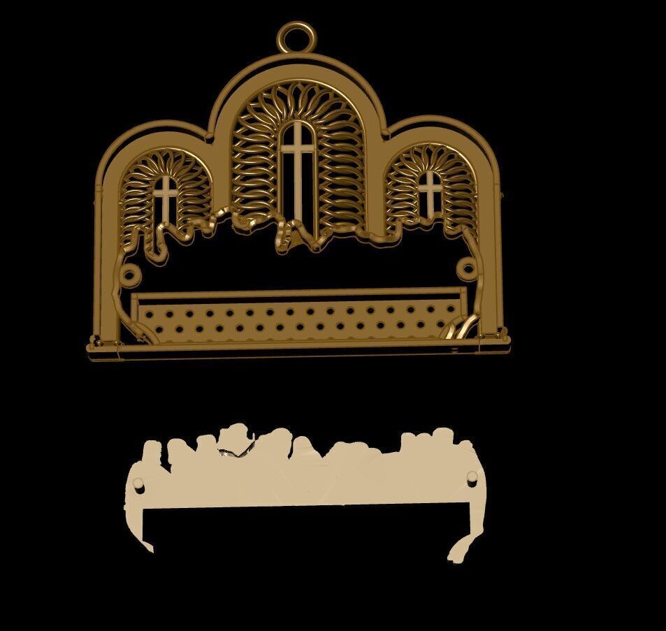 The Last Supper pendant 3D print model_9