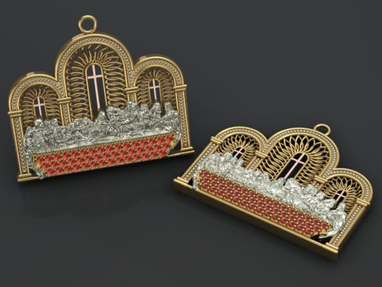 The Last Supper pendant 3D print model_2