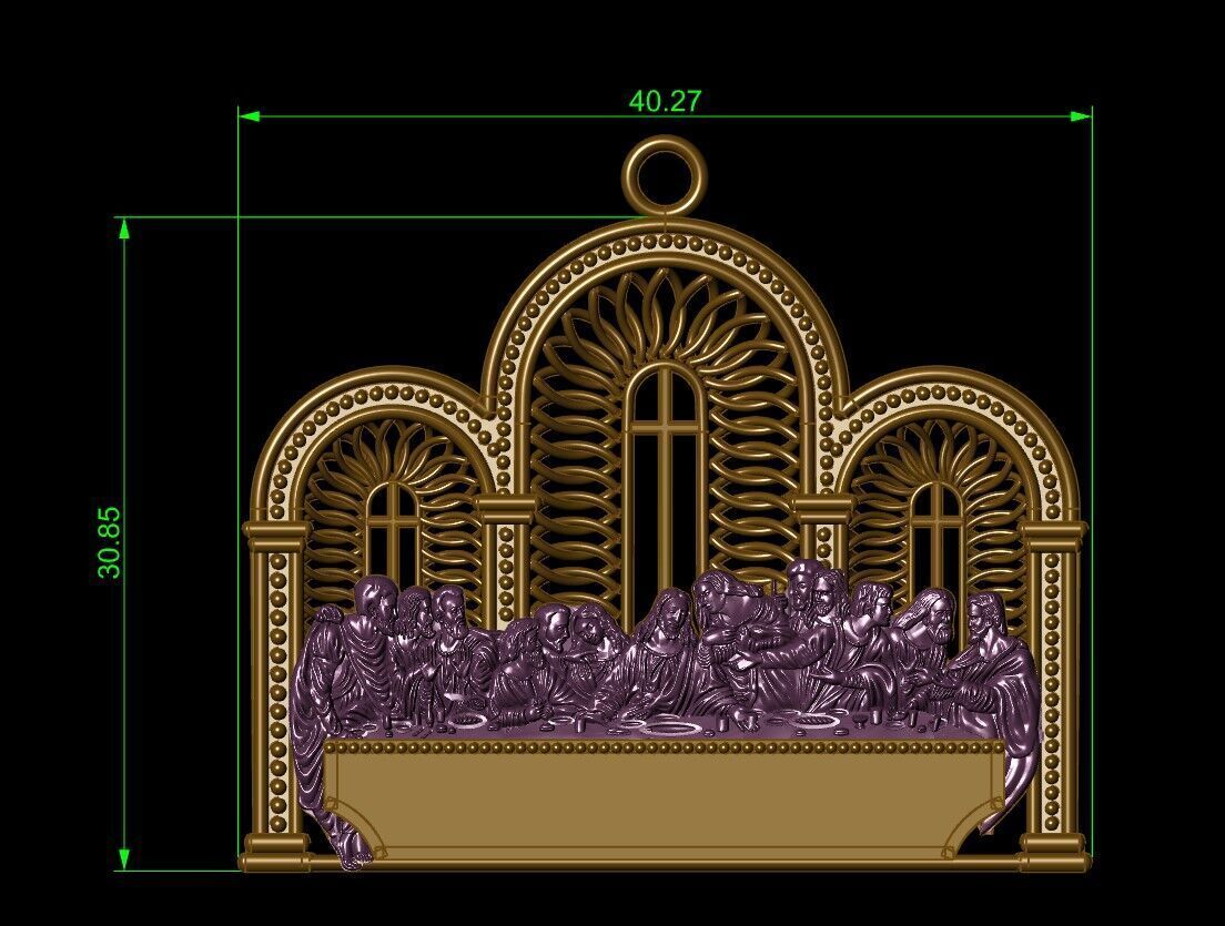 The Last Supper pendant 3D print model_6