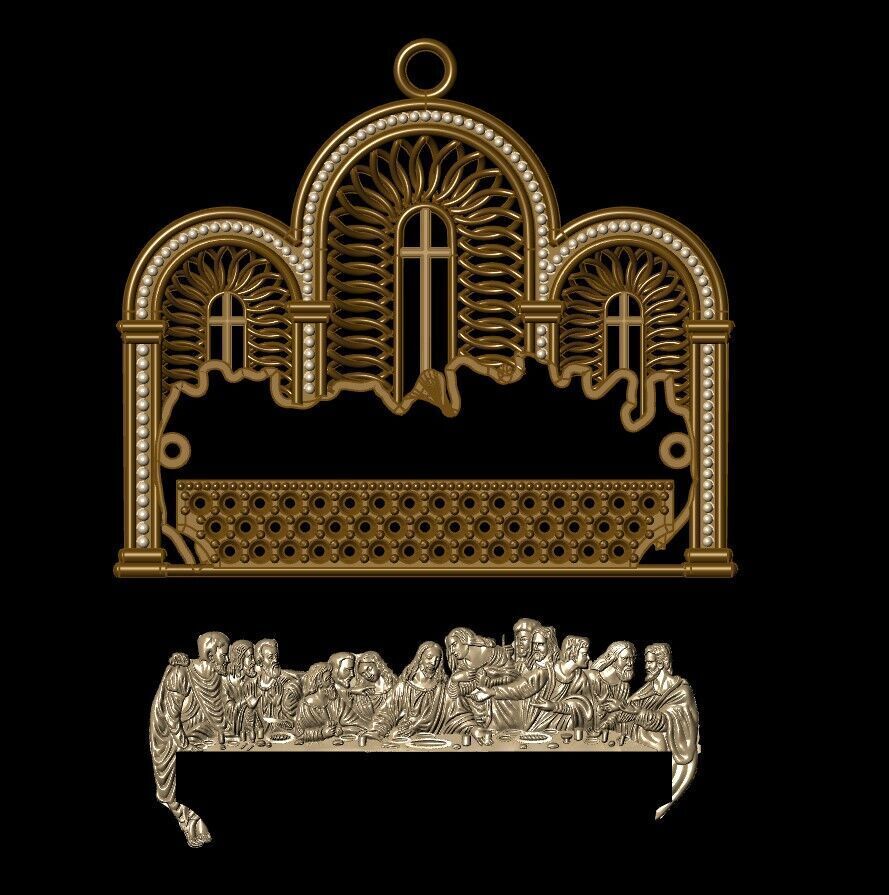 The Last Supper pendant 3D print model_11