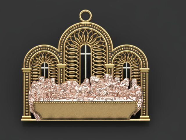 The Last Supper pendant 3D print model_1