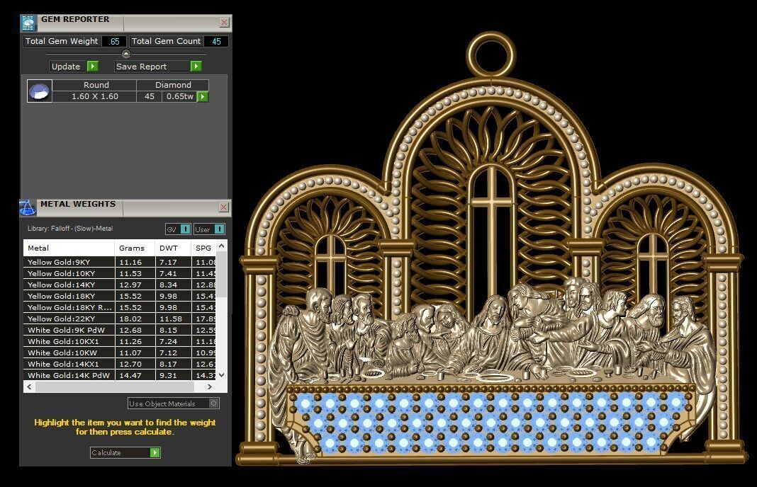 The Last Supper pendant 3D print model_4