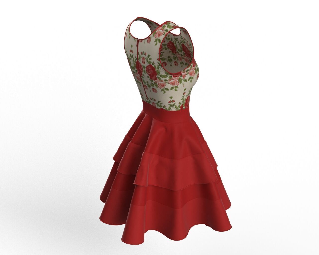Fit and Flare Dress 3D Model  3D model_8