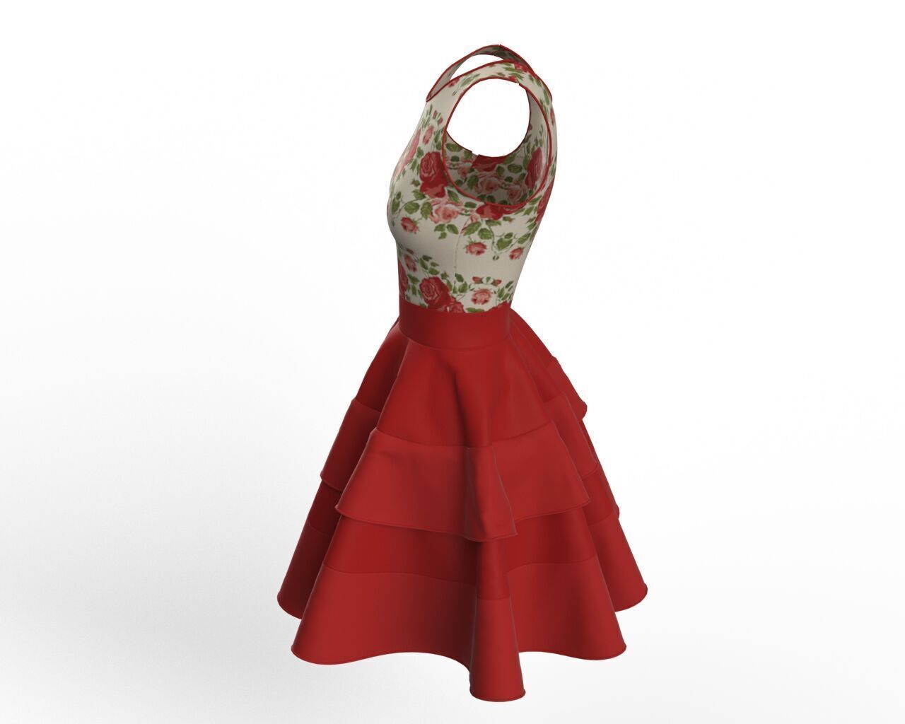 Fit and Flare Dress 3D Model  3D model_13