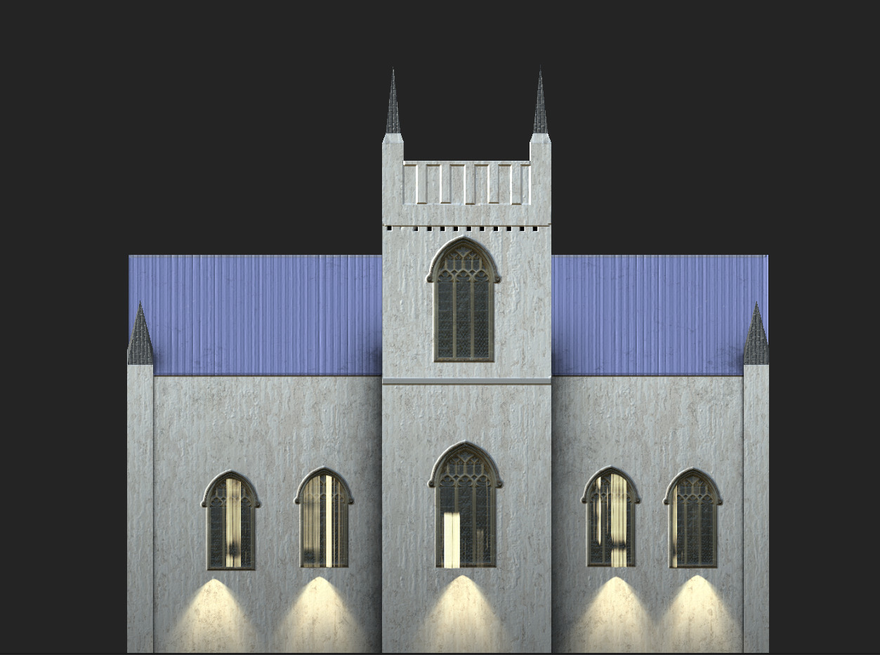 Saint James Church Low-poly 3D model_2