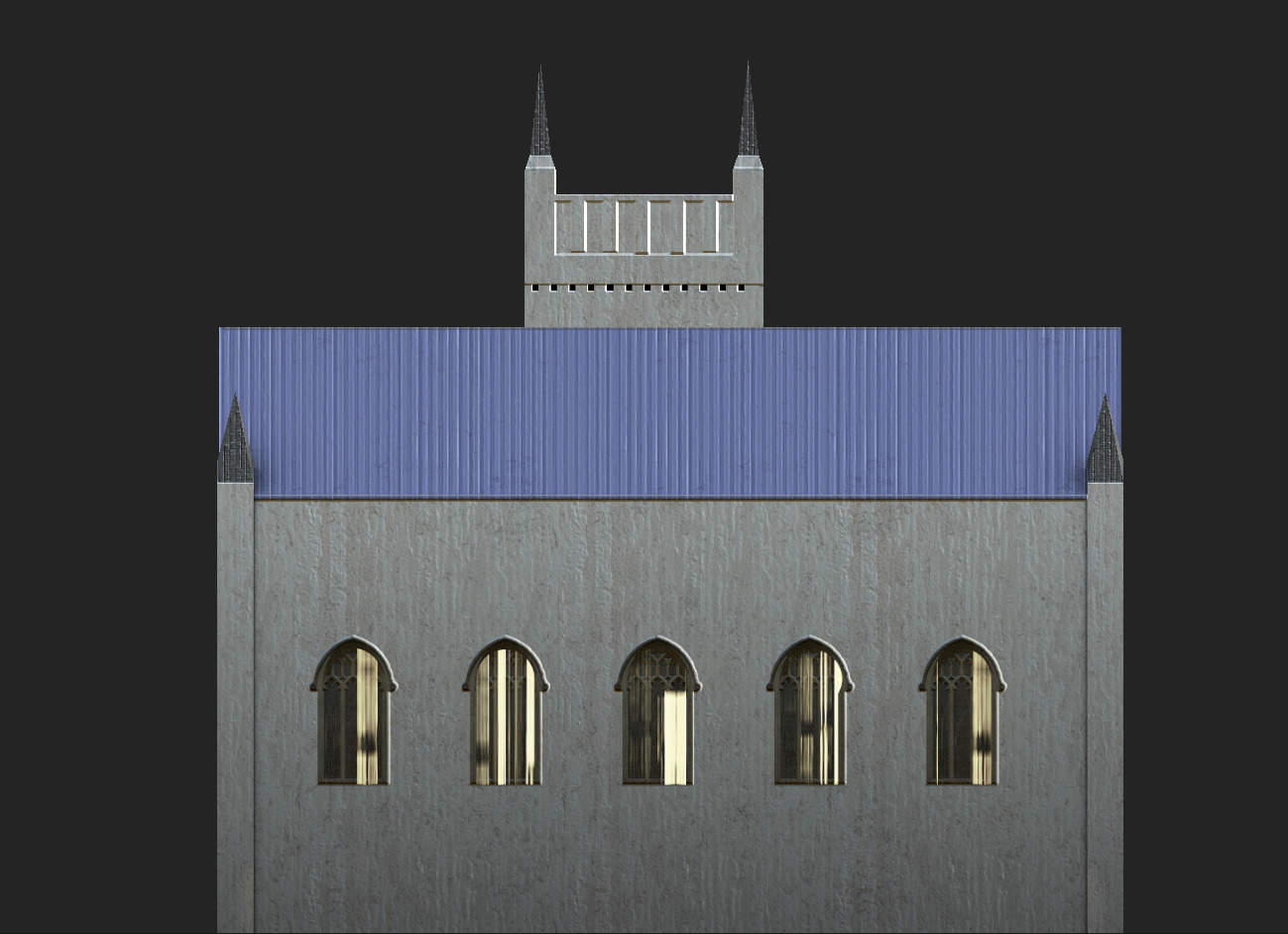 Saint James Church Low-poly 3D model_4