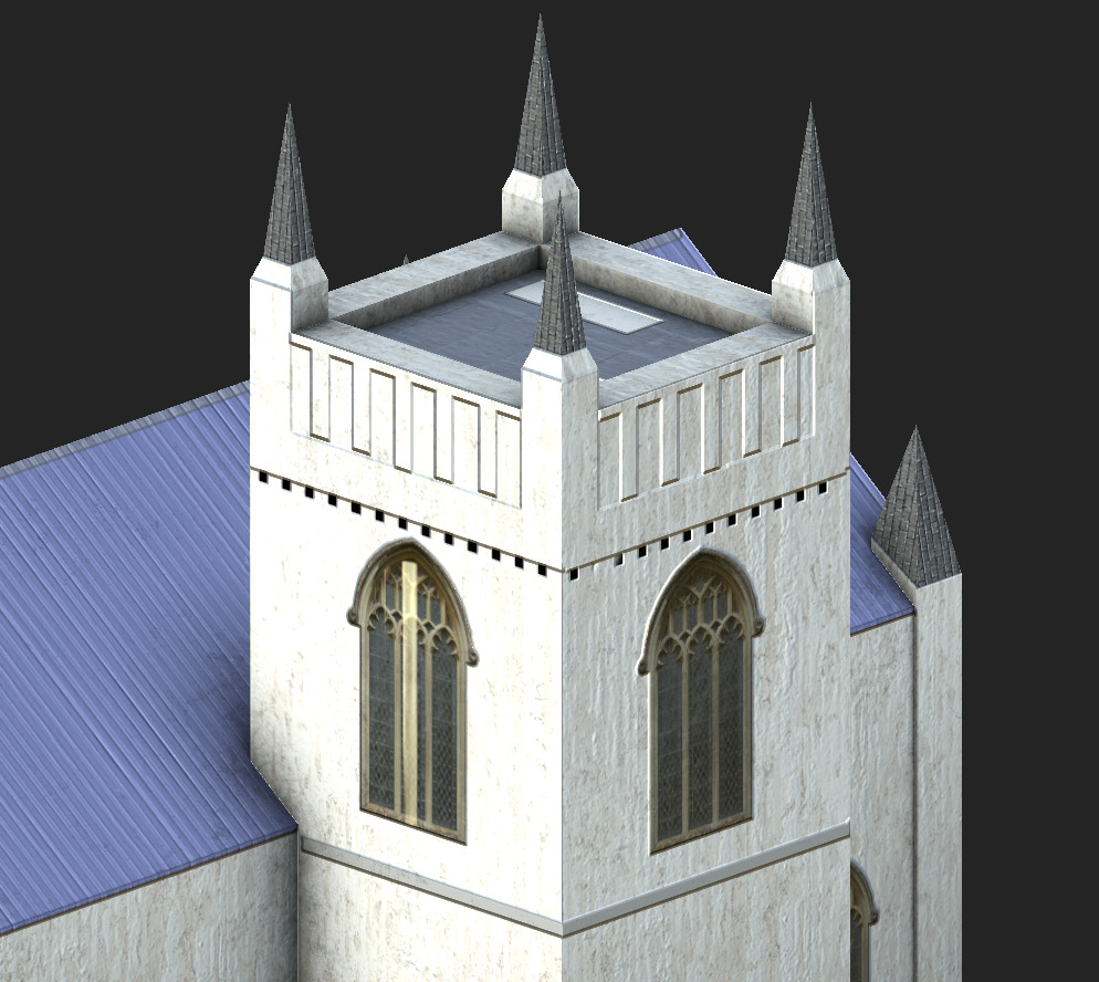 Saint James Church Low-poly 3D model_6