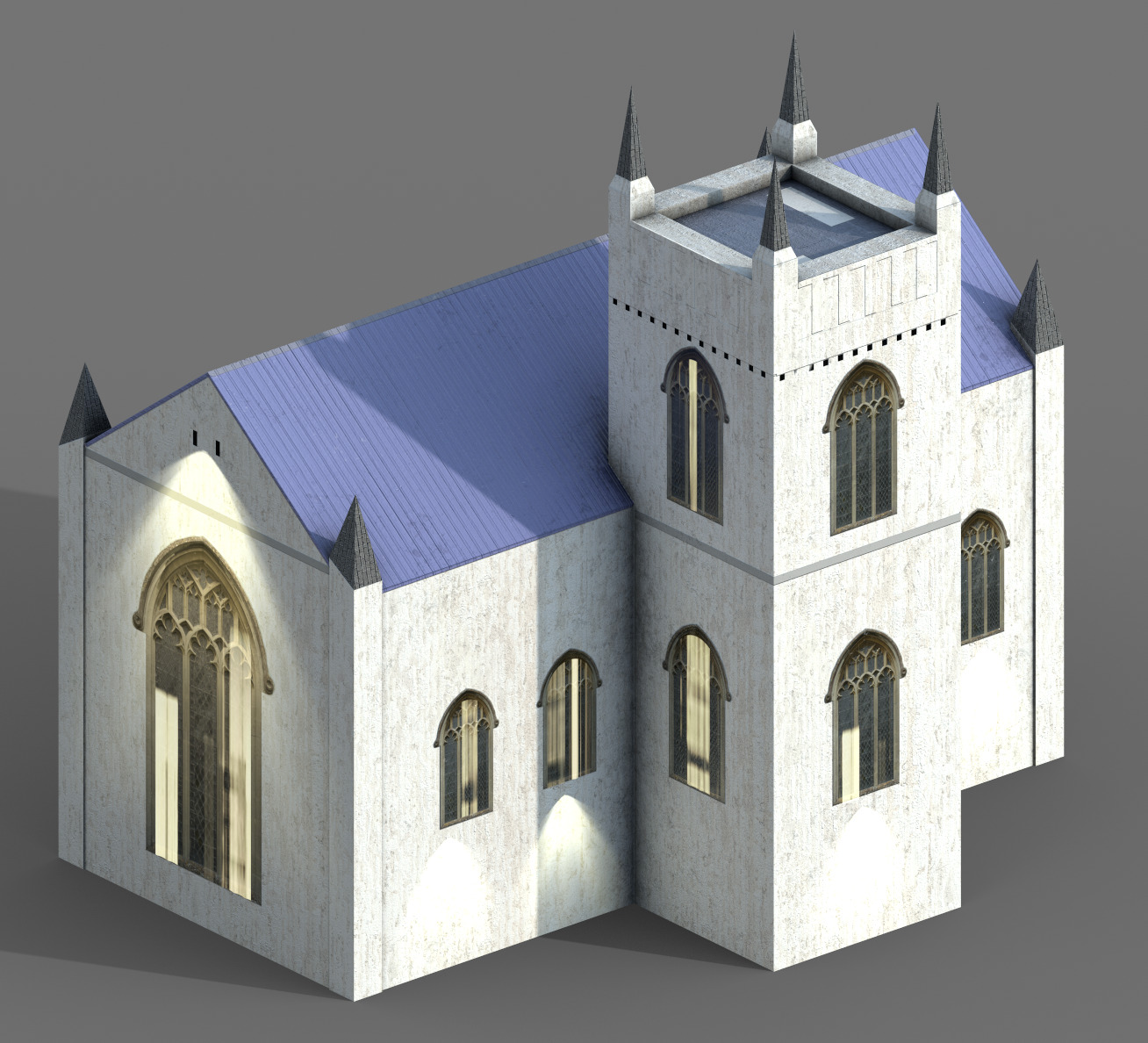 Saint James Church Low-poly 3D model_1