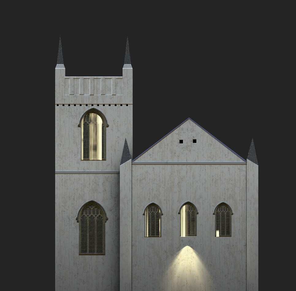 Saint James Church Low-poly 3D model_3