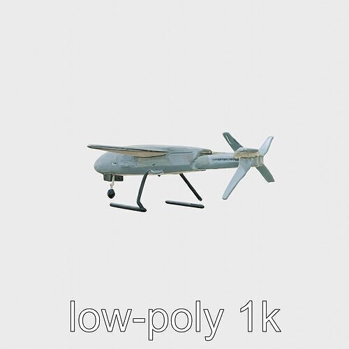 Hermes UAS Model with Aerodynamic Aesthetic Low-poly 3D model