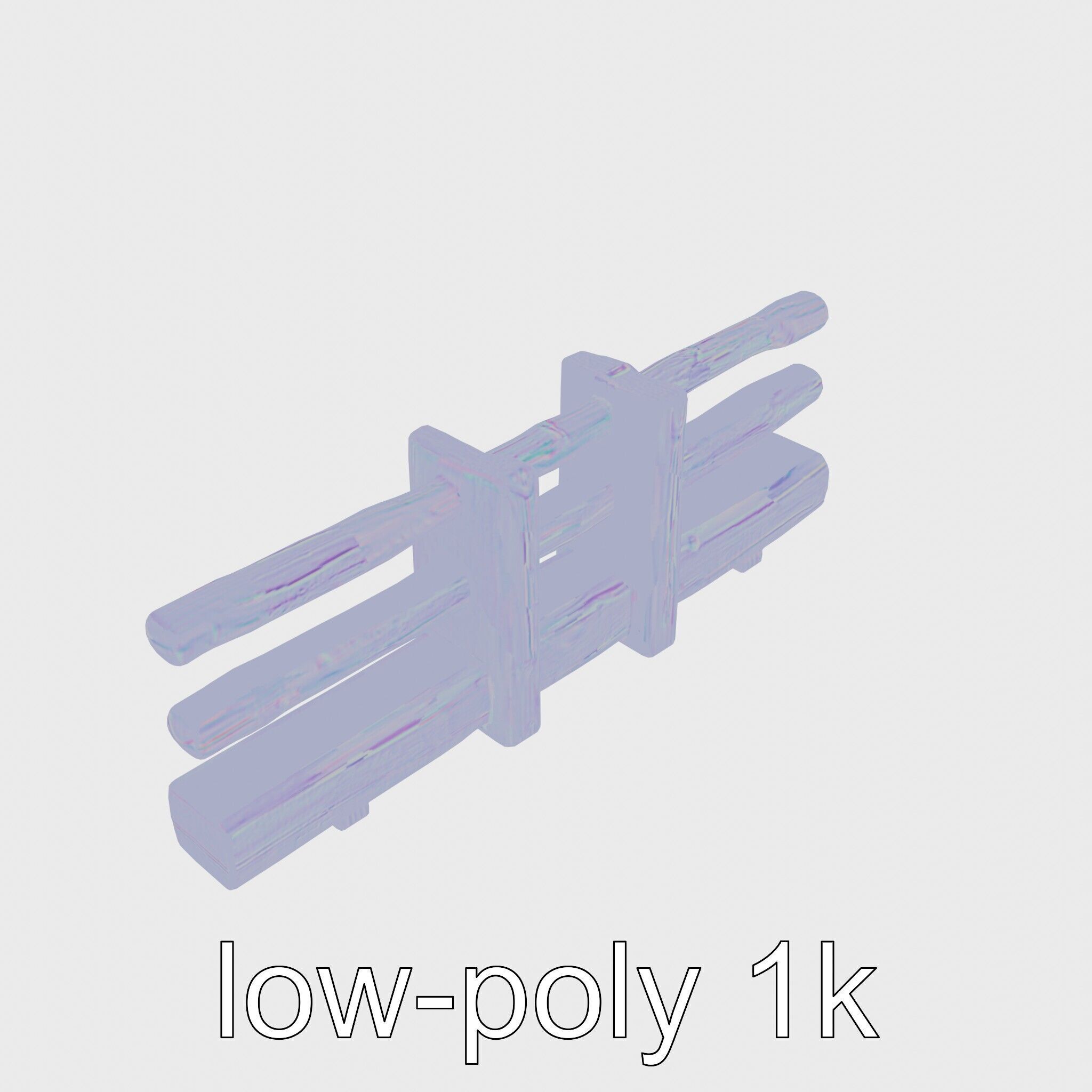 Historic Aged Timber Crossing for 3D Environments Low-poly 3D model_15