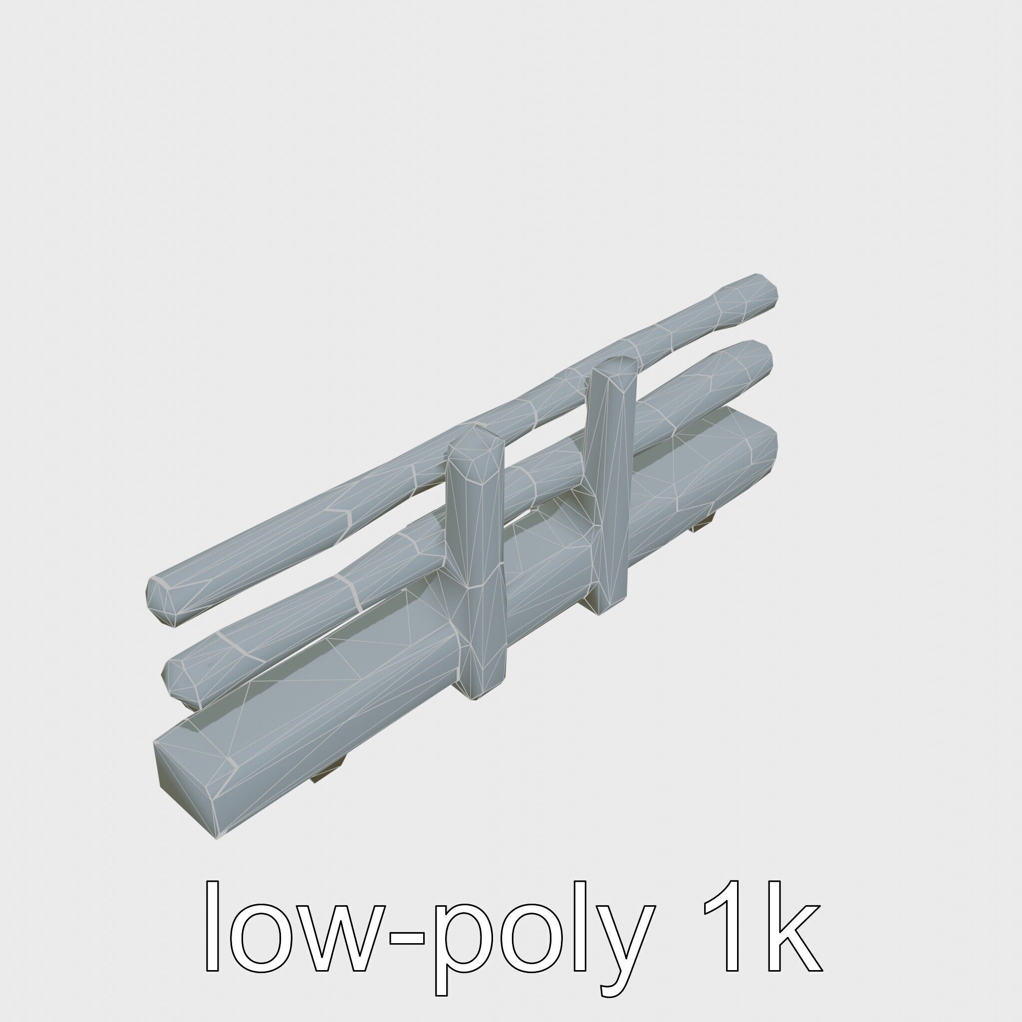 Historic Aged Timber Crossing for 3D Environments Low-poly 3D model_11