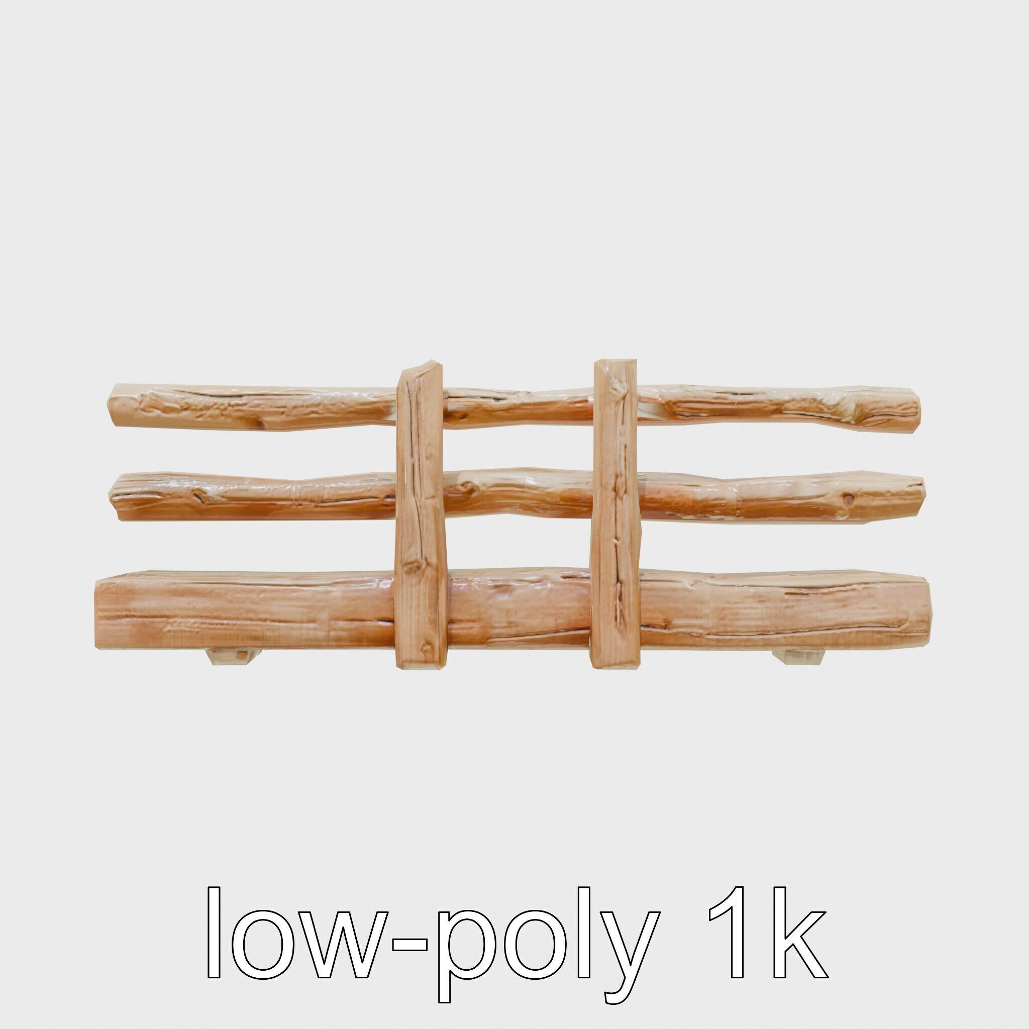 Historic Aged Timber Crossing for 3D Environments Low-poly 3D model_20
