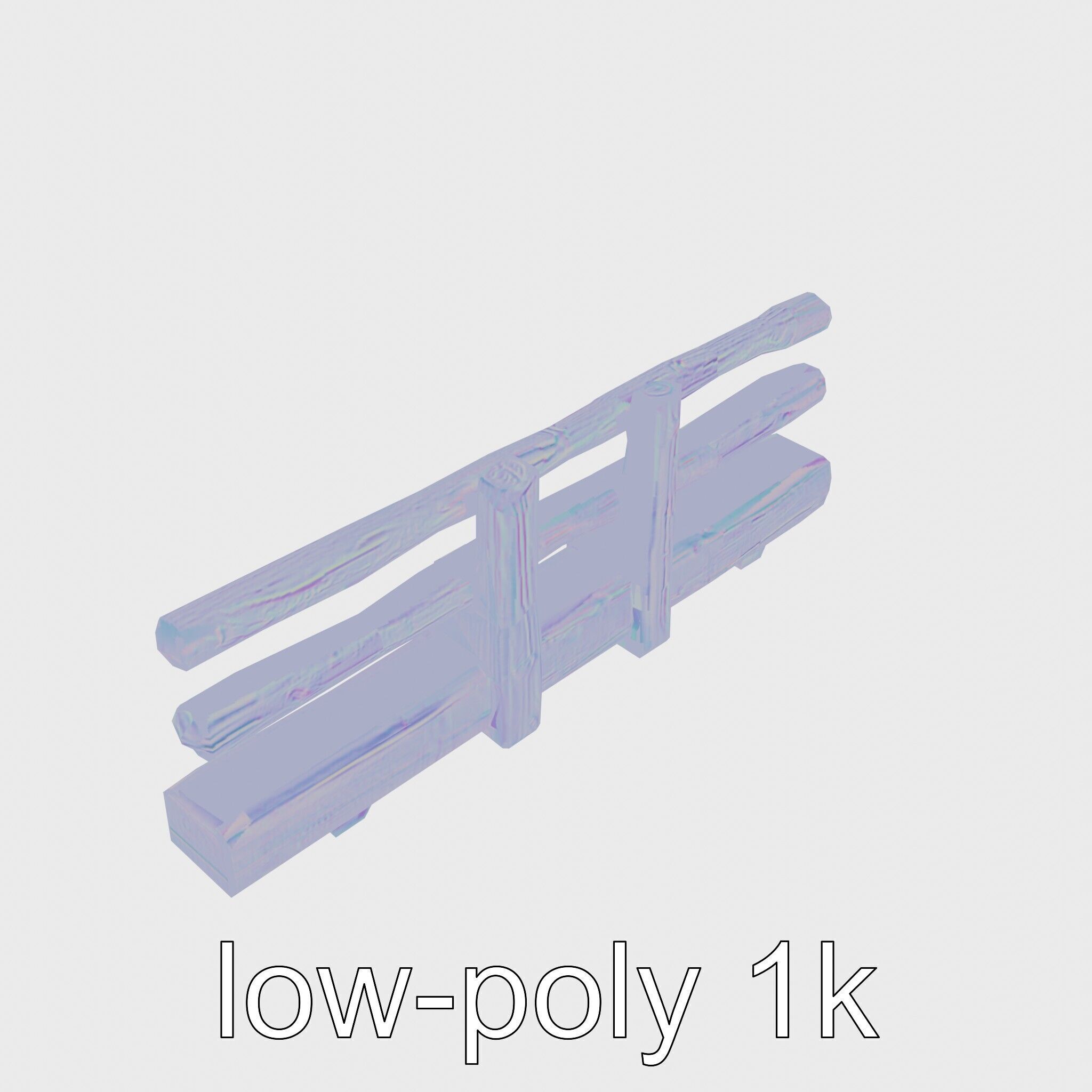 Historic Aged Timber Crossing for 3D Environments Low-poly 3D model_12