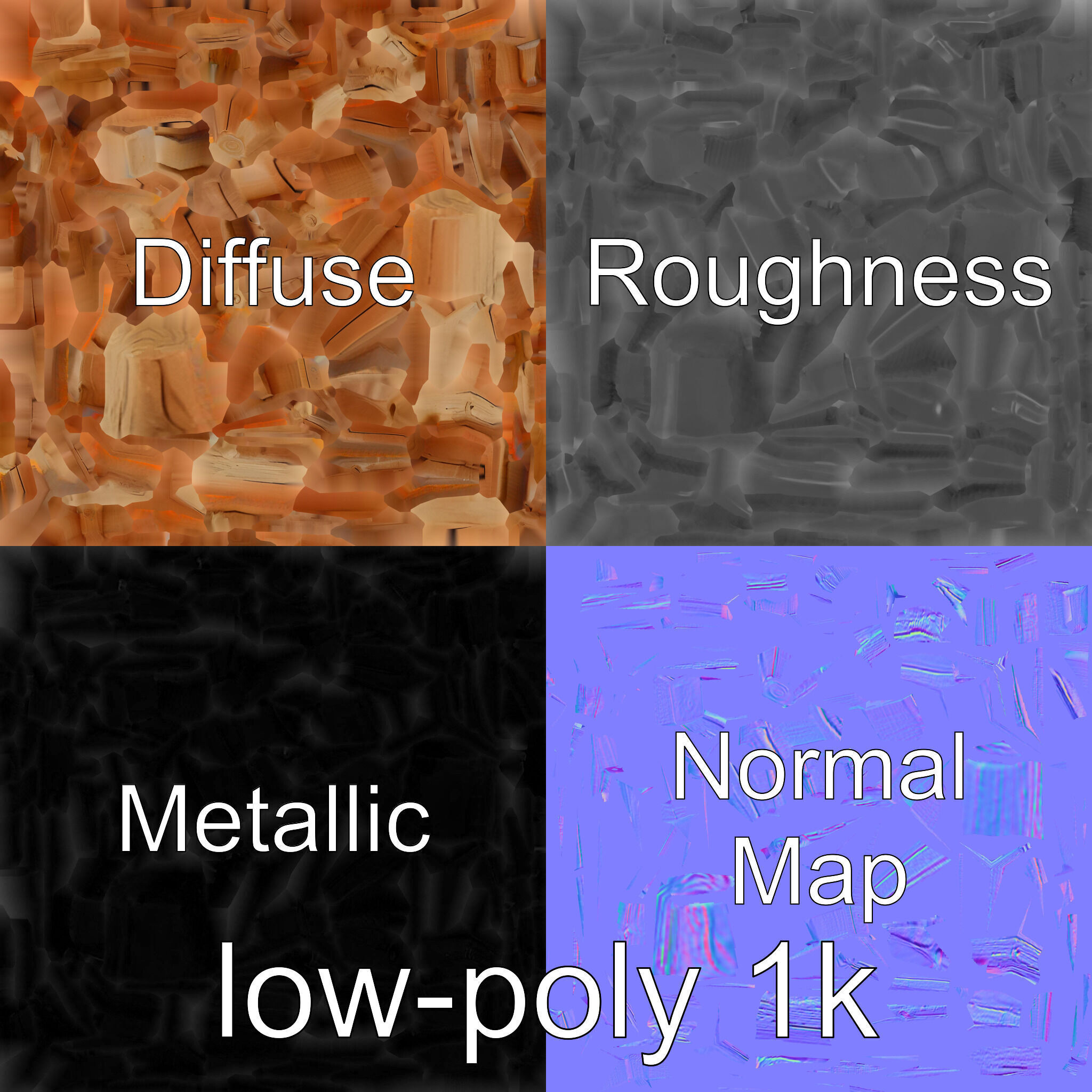 Historic Aged Timber Crossing for 3D Environments Low-poly 3D model_1