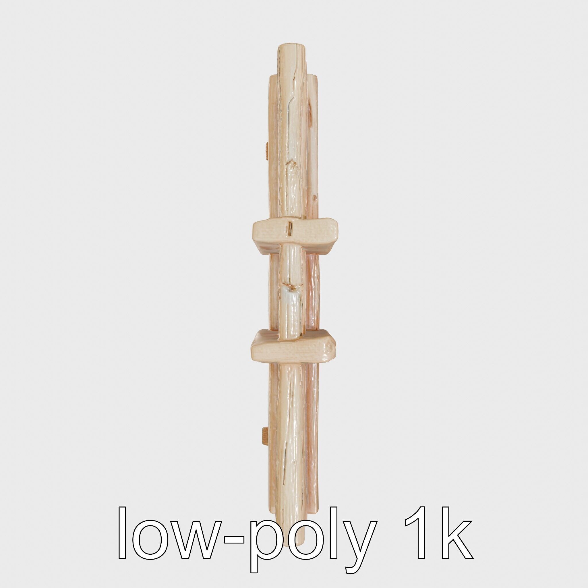 Historic Aged Timber Crossing for 3D Environments Low-poly 3D model_9