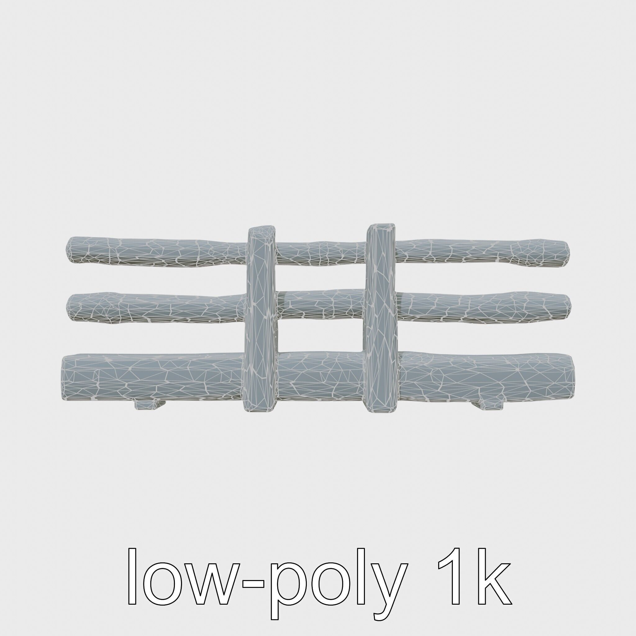 Historic Aged Timber Crossing for 3D Environments Low-poly 3D model_6