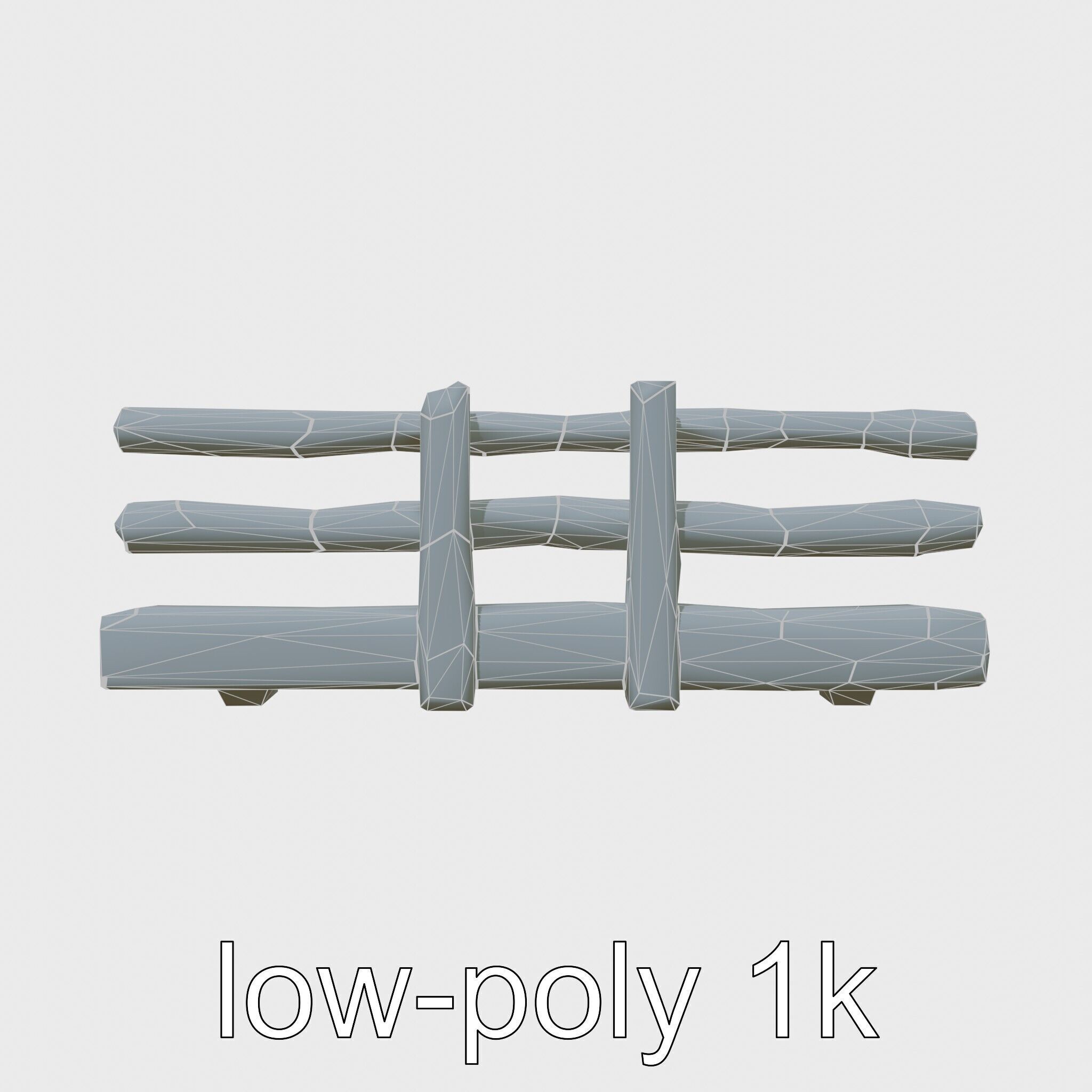 Historic Aged Timber Crossing for 3D Environments Low-poly 3D model_23