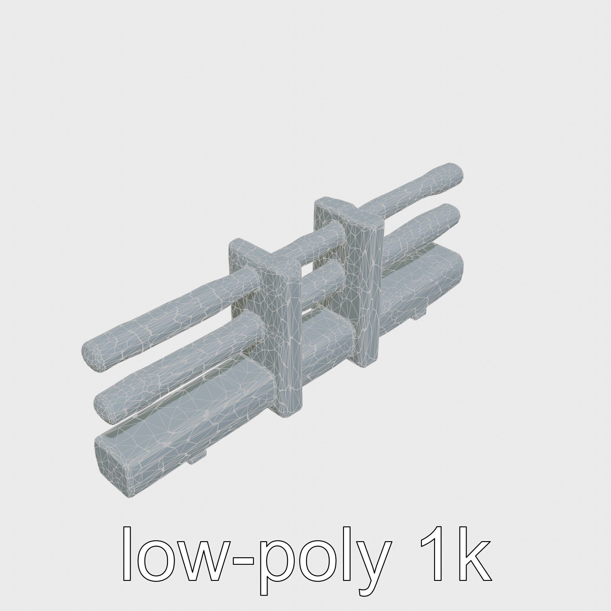 Historic Aged Timber Crossing for 3D Environments Low-poly 3D model_28
