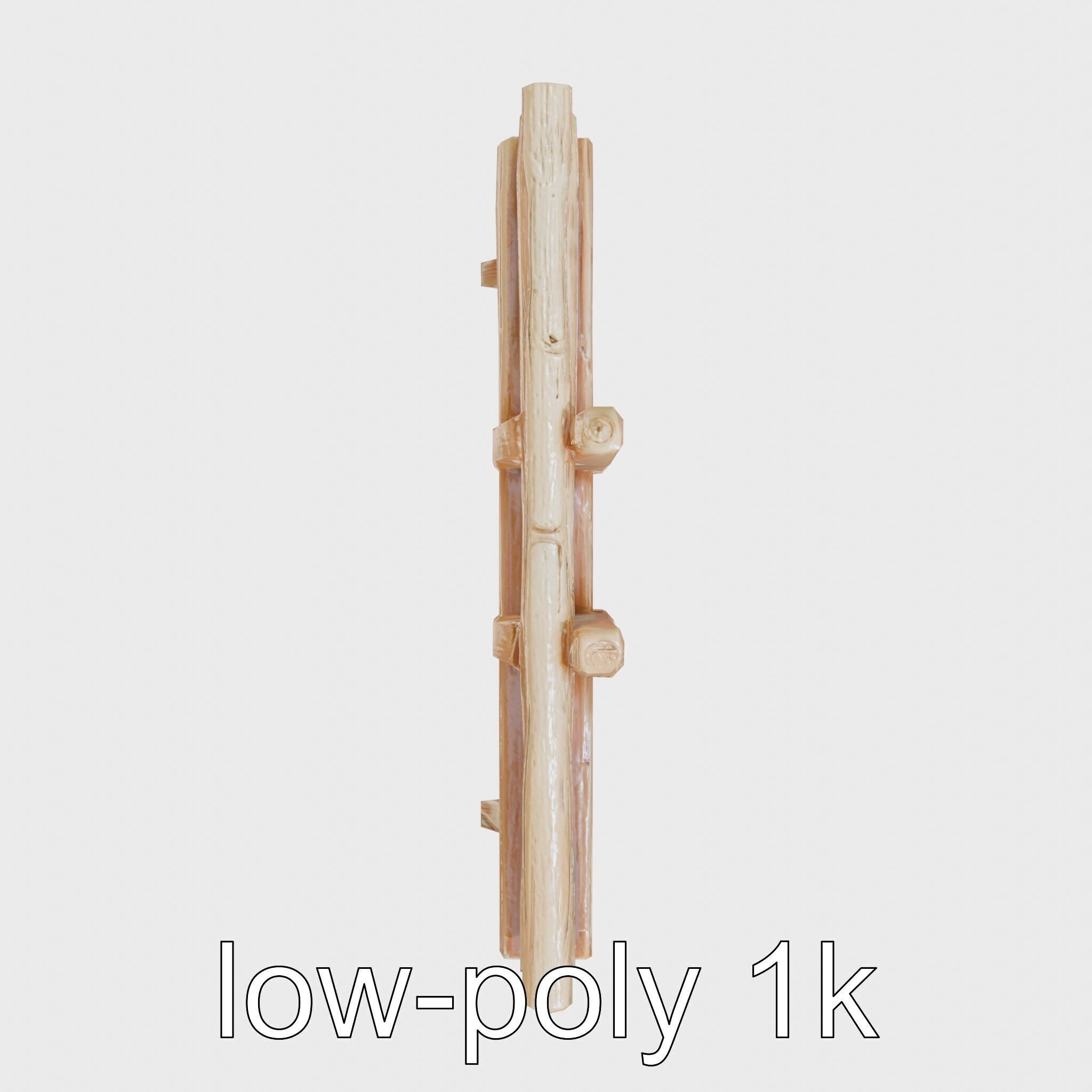 Historic Aged Timber Crossing for 3D Environments Low-poly 3D model_14