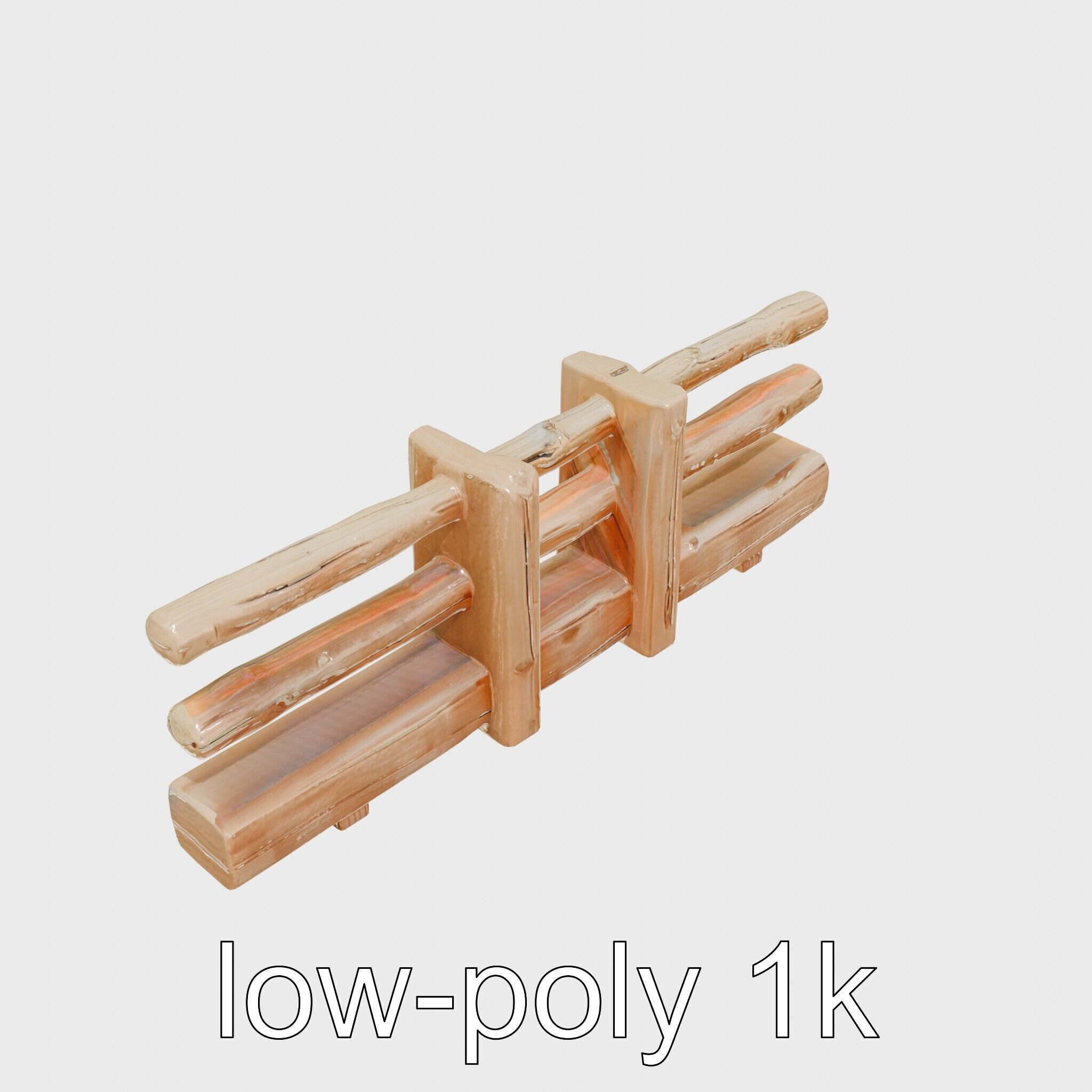 Historic Aged Timber Crossing for 3D Environments Low-poly 3D model_17