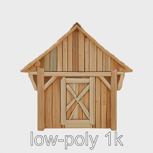Homestead Shelter Vintage Barn Structure Low-poly 3D model