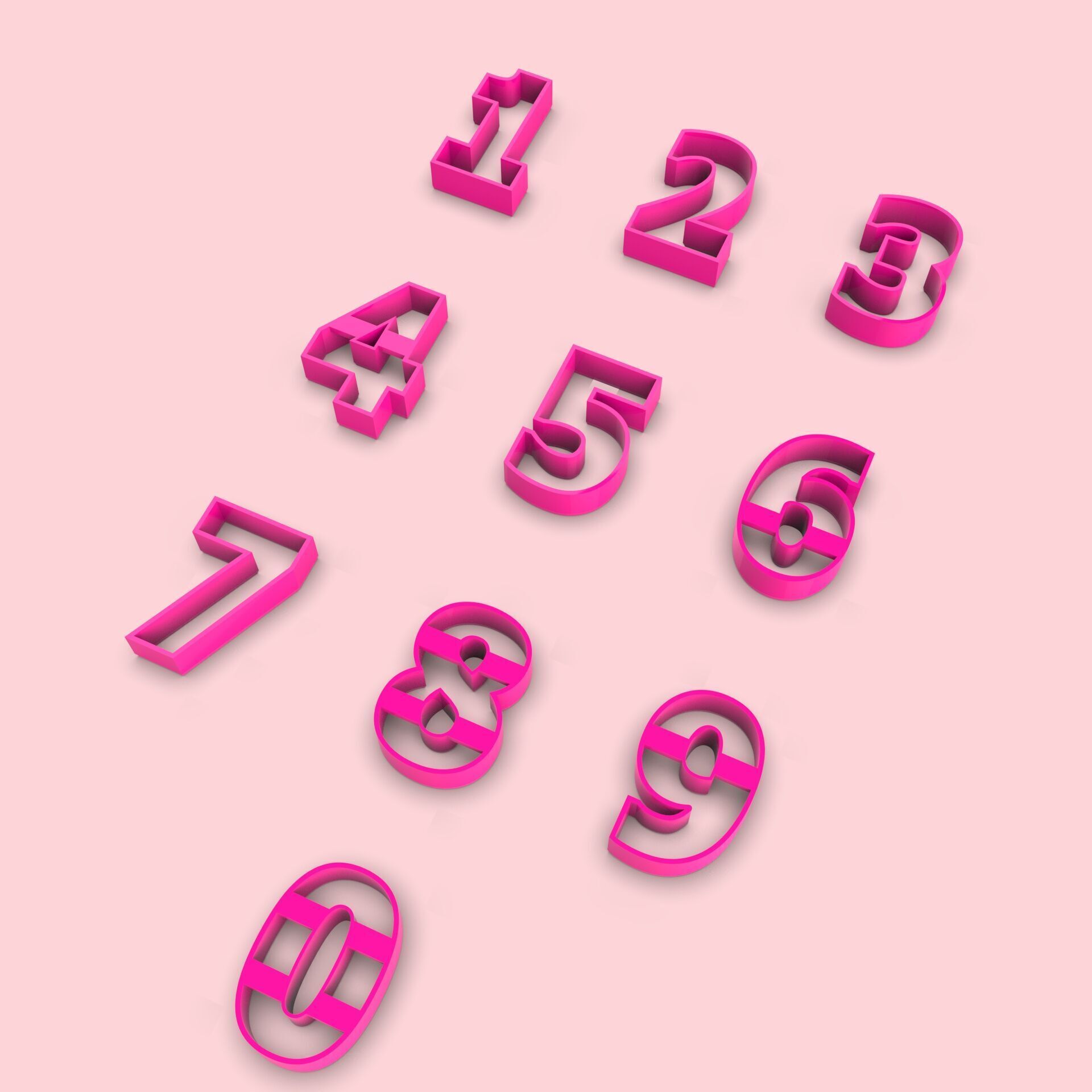 Numbers Cookie Cutter Set - Clay-Fondant Cutters 3D print model_7