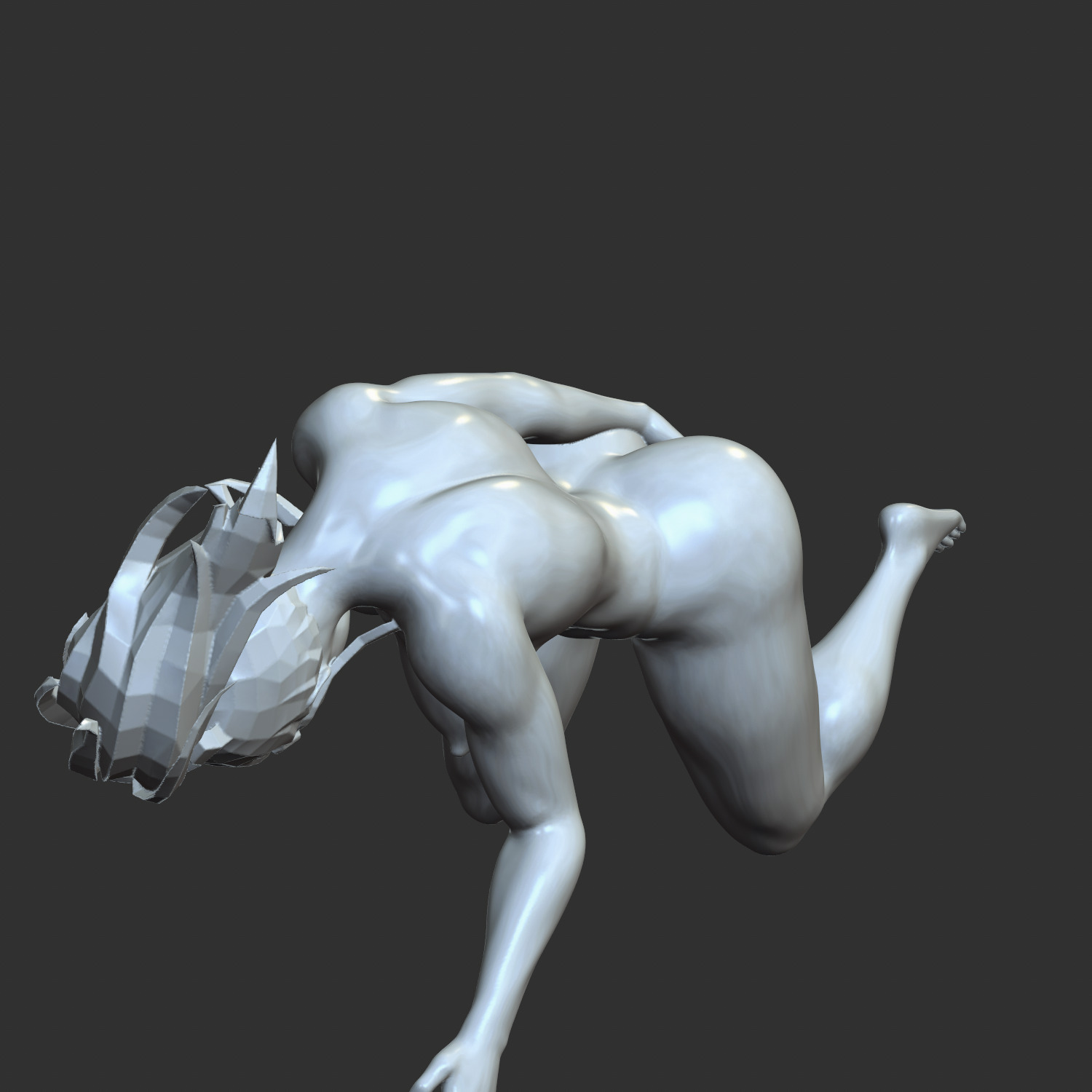 Busty Ecchi Girl Sensual Seated Position STL 3D print model_4