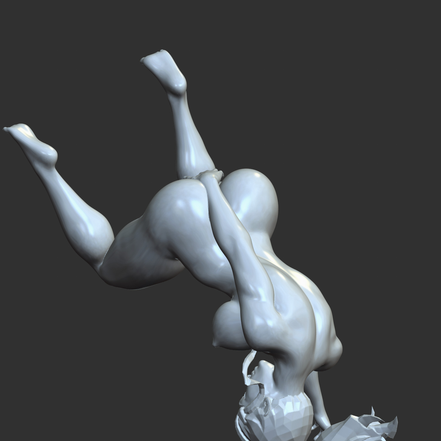 Busty Ecchi Girl Sensual Seated Position STL 3D print model_3