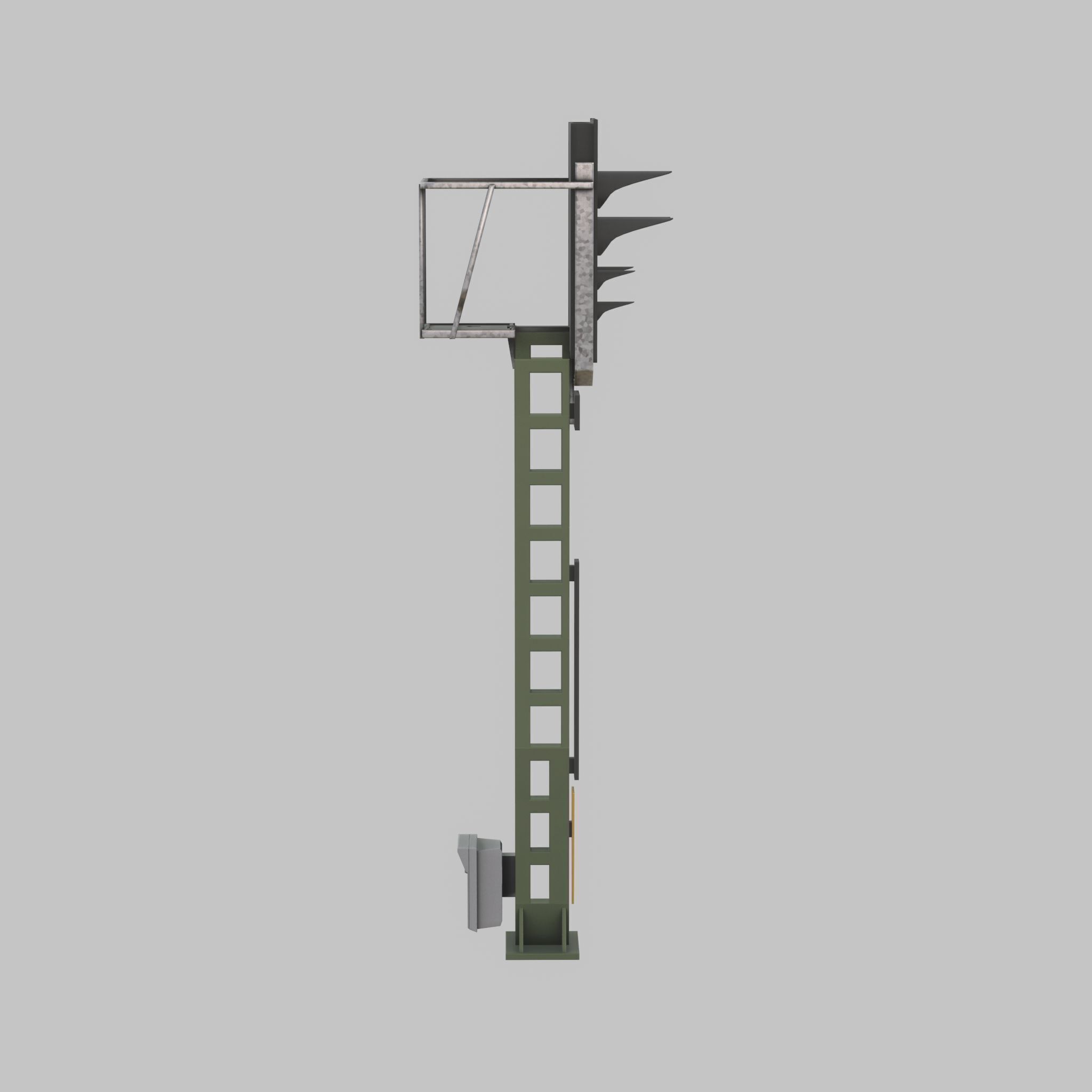 KS Railway Signal Post 4500mm Version-1 Low-poly 3D model_29