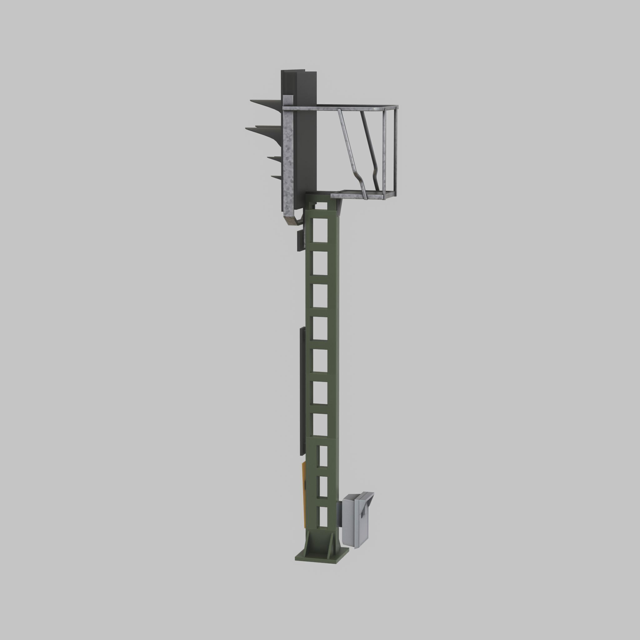 KS Railway Signal Post 4500mm Version-1 Low-poly 3D model_38