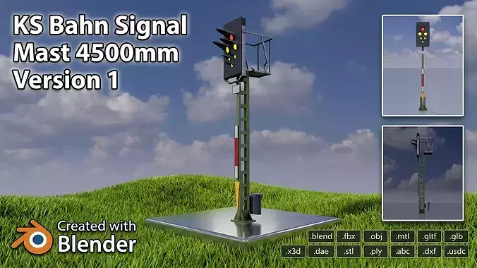 KS Railway Signal Post 4500mm Version-1